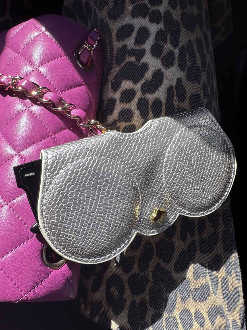 Snake Pattern Sunglasses Case & Bag Charm