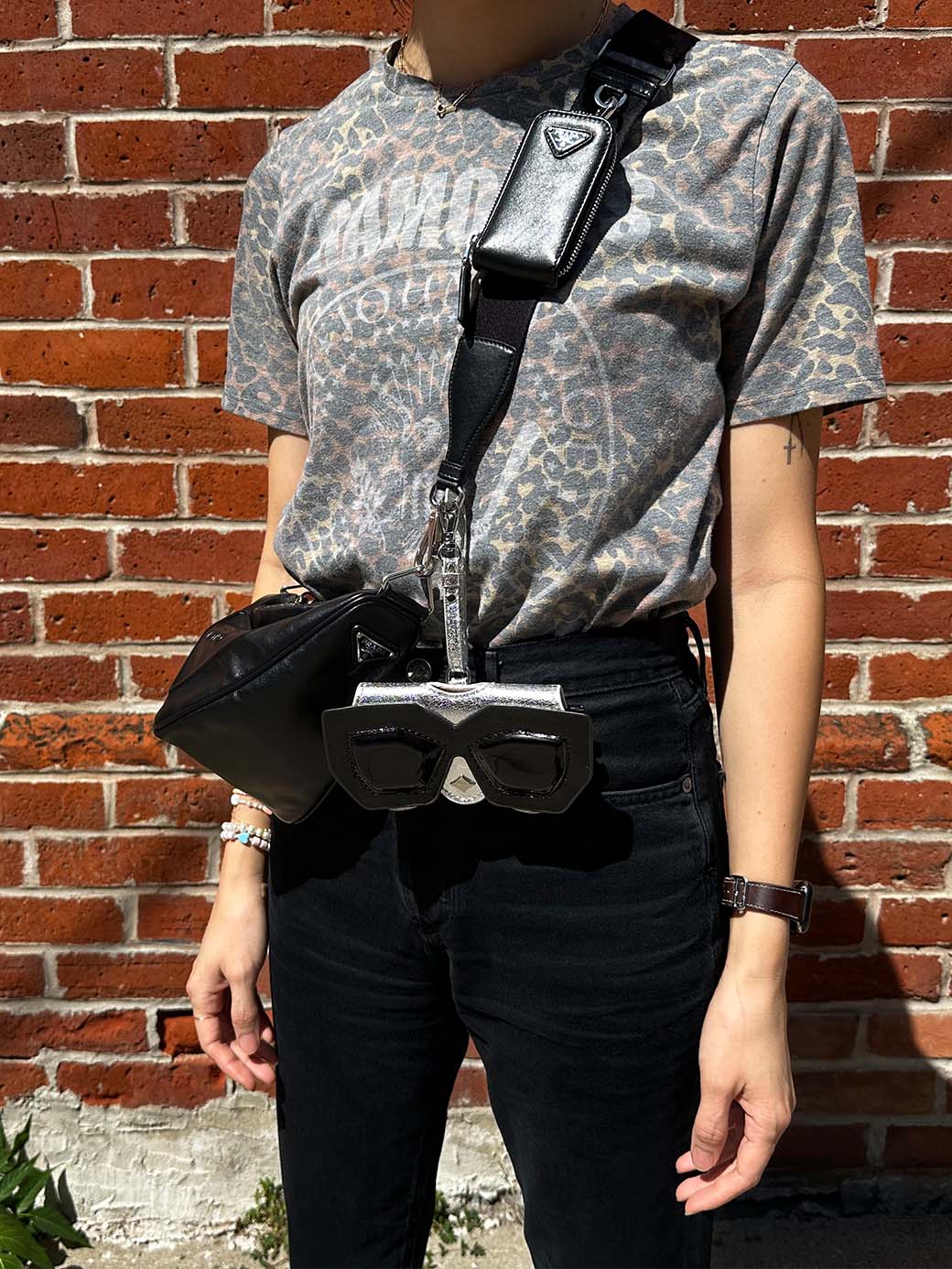 Black Sunglasses Case & Bag Charm