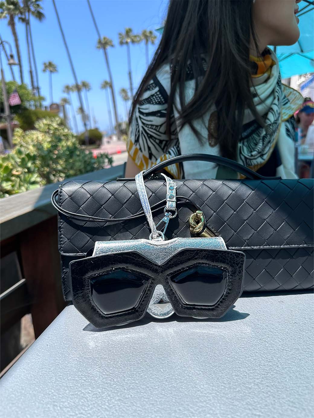 Black Sunglasses Case & Bag Charm