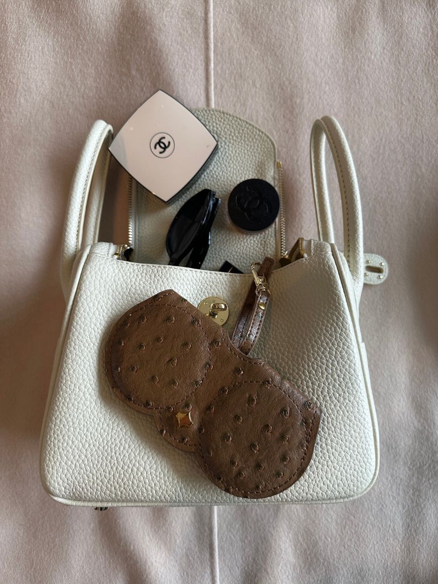 Set of 3: Pink, Brown Ostrich, and Heart Charm Trio