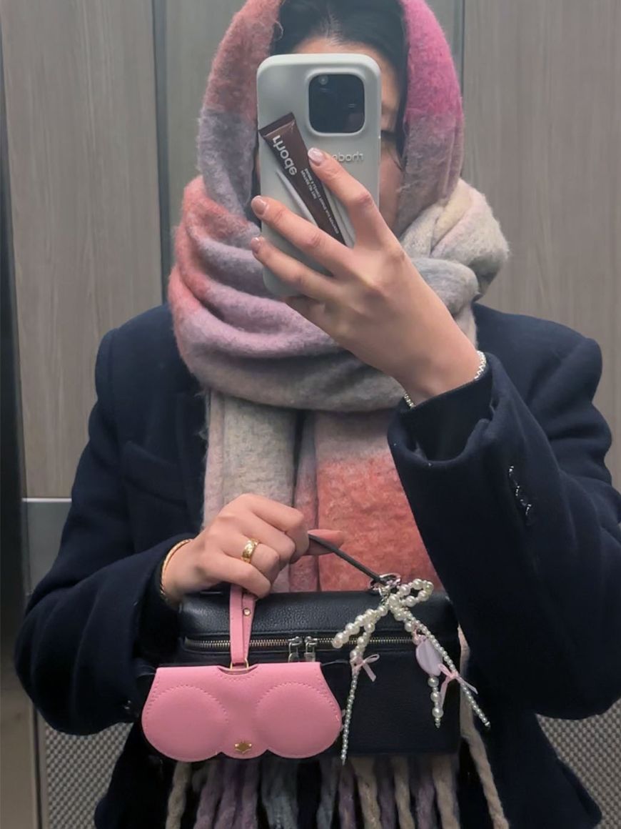 Set of 3: Pink, Brown Ostrich, and Heart Charm Trio