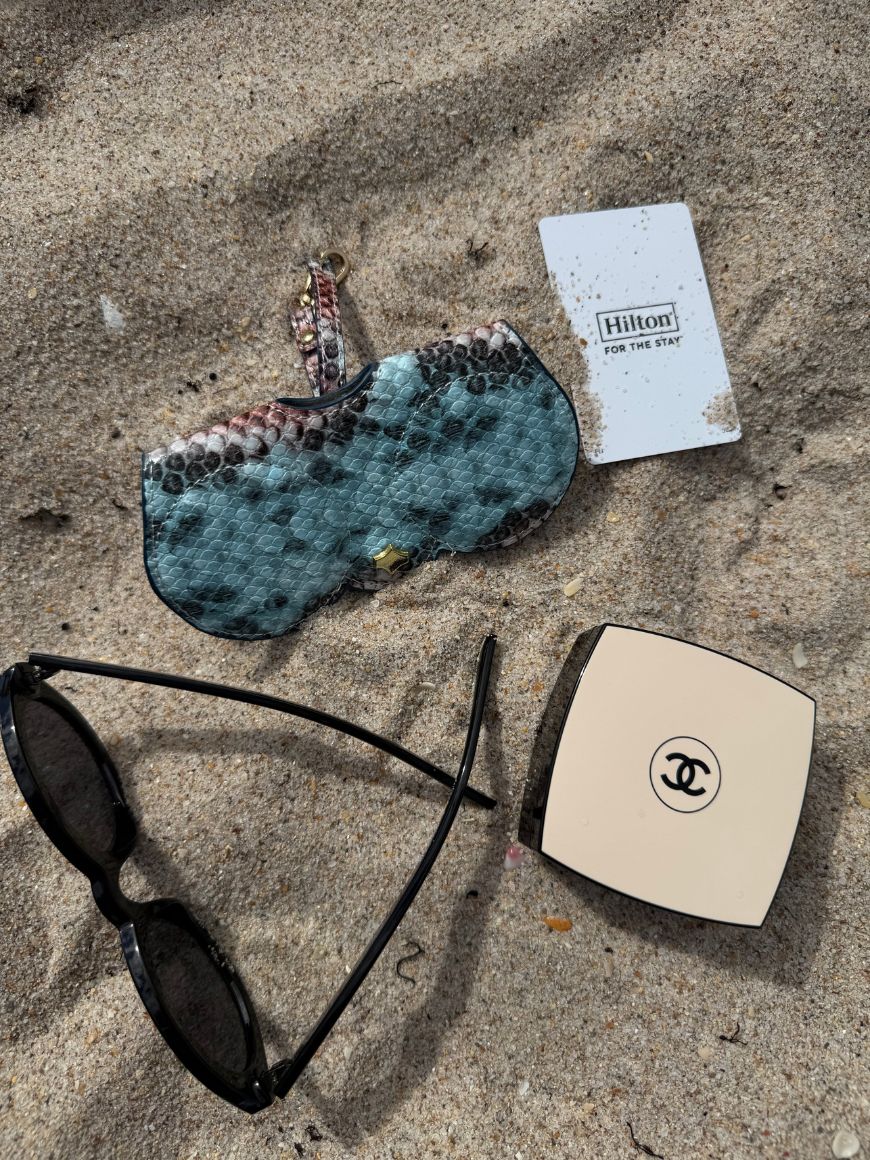 Blue Ombre Clip-On Sunglasses Case