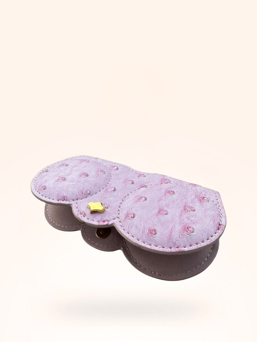 Pink Ostrich Clip-On Sunglasses Case