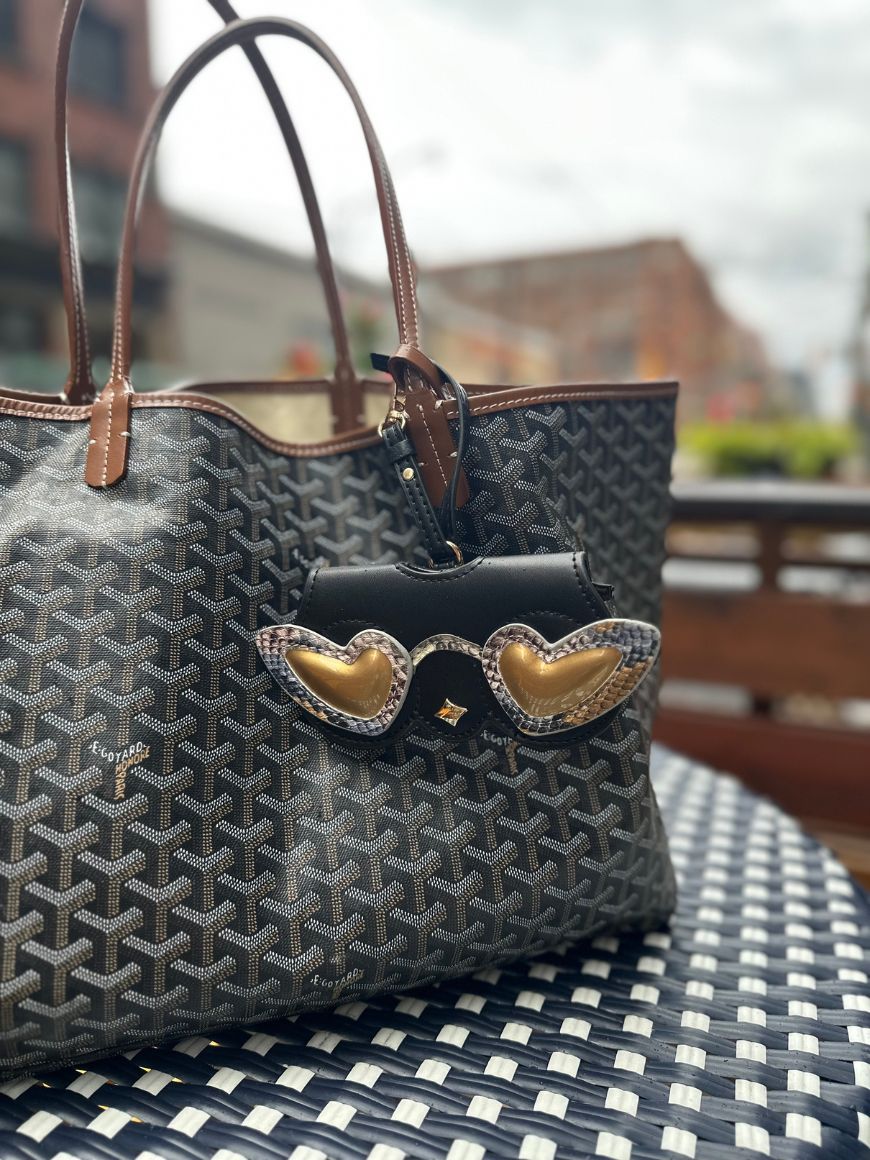 Set of 3: Pink, Brown Ostrich, and Heart Charm Trio