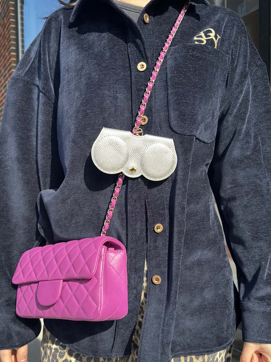 Set of 3: Snake Silver, Brown Ostrich, and Heart Charm Trio