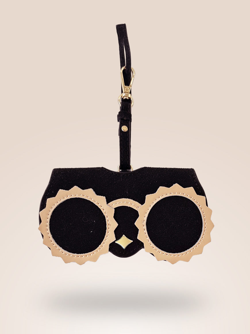 블랙 스웨이드 스타일 아이웨어 케이스 챠밍 | 선글라스 홀더