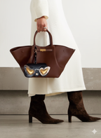 Set of 3: Snake Silver, Brown Ostrich, and Heart Charm Trio