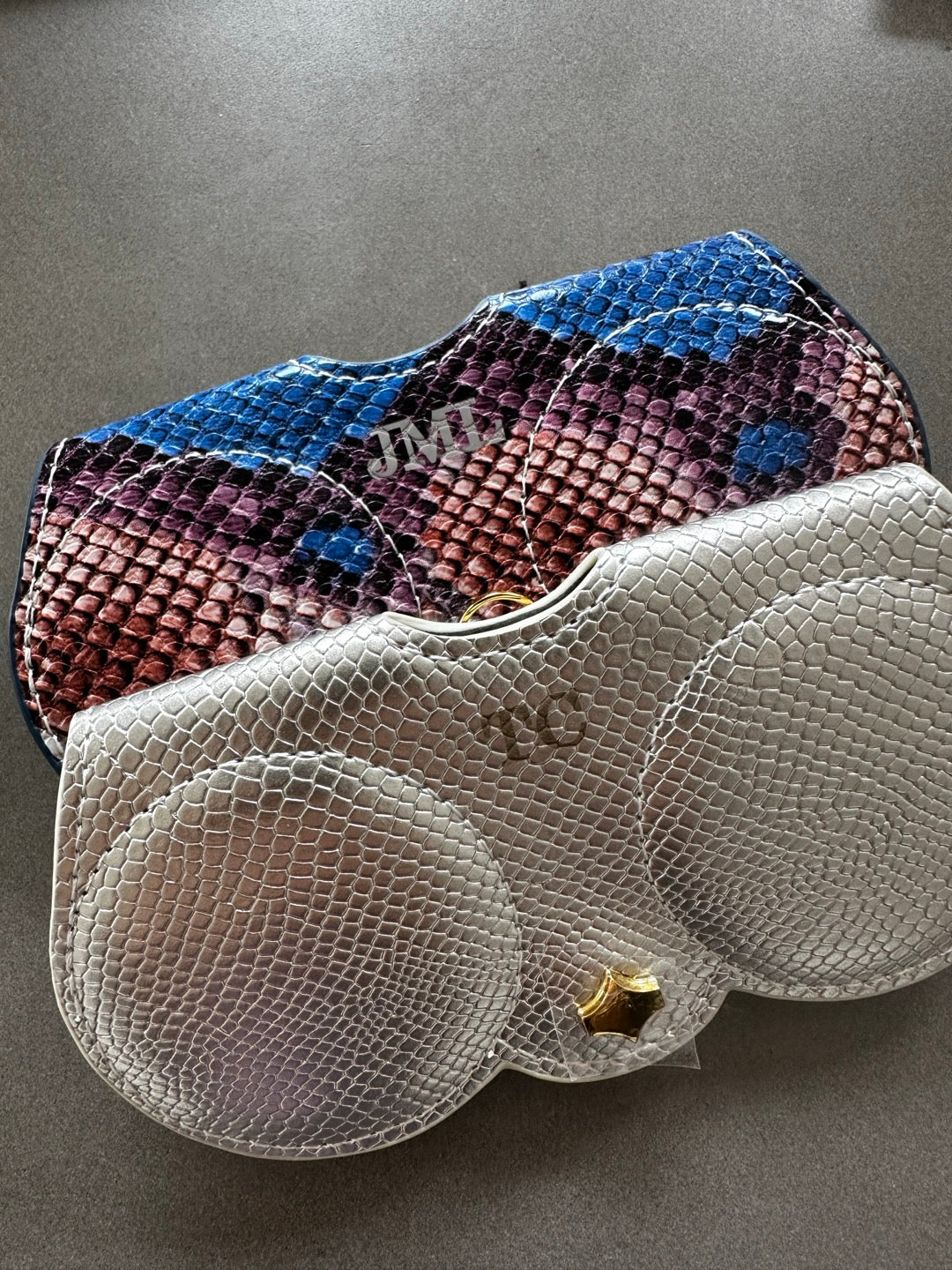 Snake Pattern Sunglasses Case & Bag Charm