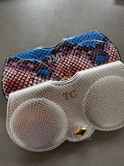 Snake Pattern Sunglasses Case & Bag Charm