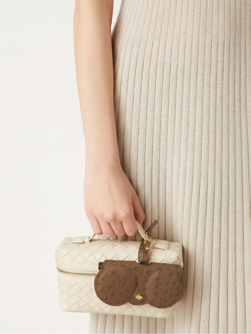 Set of 3: Snake Silver, Brown Ostrich, and Heart Charm Trio