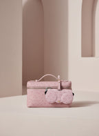 Pink Ostrich Clip-On Sunglasses Case