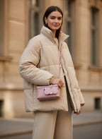 Pink Ostrich Clip-On Sunglasses Case